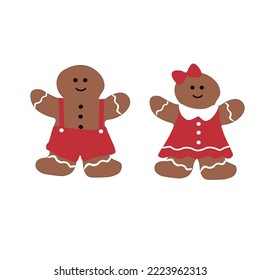 gingerbread men man and woman. New Year. Christmas