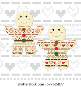 Gingerbread men with pattern