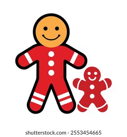 Gingerbread Men Vector Art Illustration