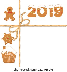 gingerbread new year celebration vector illustration 