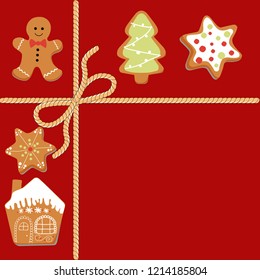 gingerbread new year celebration vector illustration
