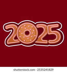 Gingerbread Numbers for the Year 2025 for New Year and Christmas