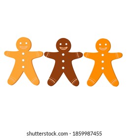 Gingerbread on a white background. Christmas. Biscuit.