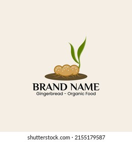 Gingerbread or organic food logo is perfect for organic food logos, restaurants, cafes, culinary, agriculture, nature, media, health, medical,entertainment etc.