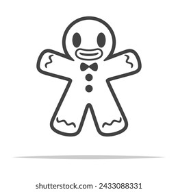 Gingerbread outline icon transparent vector isolated