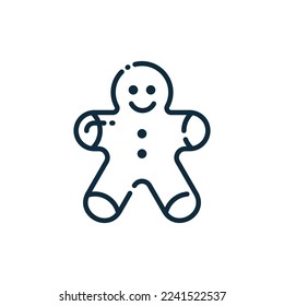 Gingerbread Outline Icon. Winter Icon Season Icon Design Vector Illustration.