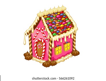 Gingerbread Pink Candy Home Object Stock Vector (Royalty Free ...