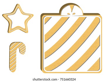 Gingerbread . Qualitative vector illustration for new year's day, christmas, winter holiday, cooking, new year's eve, food, silvester, etc