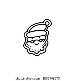  Gingerbread Santa Claus. Hand drawn vector illustration in Doodle style