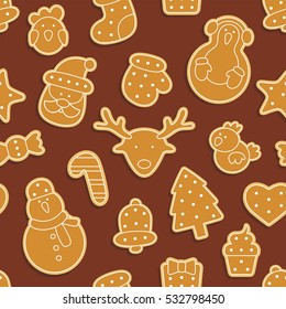 Gingerbread seamless pattern