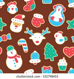 Gingerbread seamless pattern
