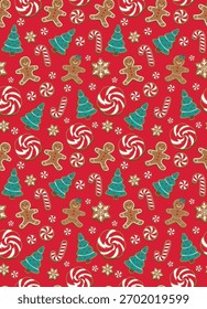 Gingerbread Seamless Pattern Vector Art