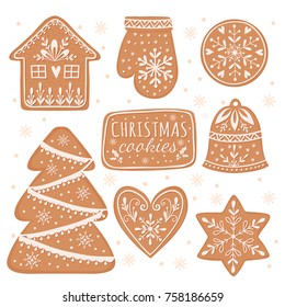 Gingerbread set. Vector