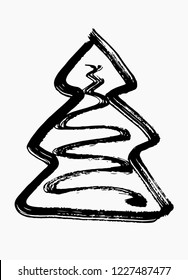 Gingerbread in the shape of a Christmas tree illustration vector