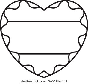 pão de gengibre na forma de um coração com um padrão listrado, modelo tricolor, Oktoberfest, ícone simples preto e branco em um fundo isolado