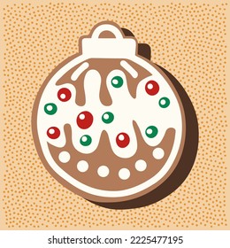 gingerbread shaped Christmas toy ball figure with white icing