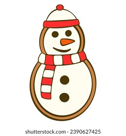 Gingerbread snowman. Cartoon. Vector illustration