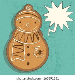 Gingerbread Snowman Hand Drawn Style Cartoon - Layered File