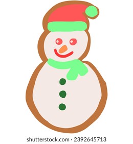 gingerbread snowman line art drawing