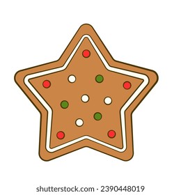 Gingerbread star. Cartoon. Vector illustration