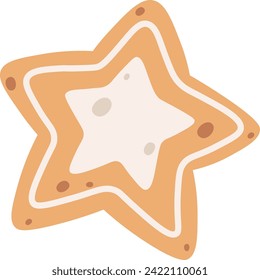 Gingerbread Star Cookie Vector Illustration