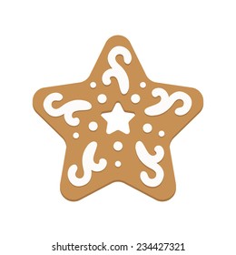 Gingerbread star. Cookies Vector illustration