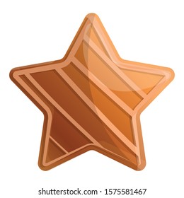 Gingerbread star icon. Cartoon of gingerbread star vector icon for web design isolated on white background