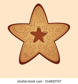 gingerbread star shape cookie vector illustration
Christmas bakery