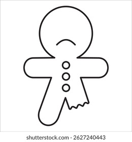 Gingerbread stock icon outline vector