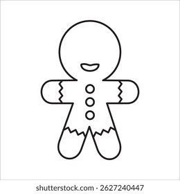 Gingerbread stock icon outline vector