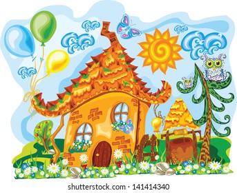 gingerbread sunny colorful house