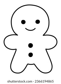 Gingerbread - Sweet Cookie Man Bakery Cute Cartoon Vector for Merry Christmas Holiday Party and Winter Homemade Dessert
