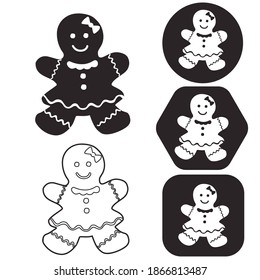 Gingerbread symbol. Vector illustration  art.