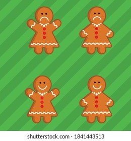 A gingerbread template for Christmas greeting cards
