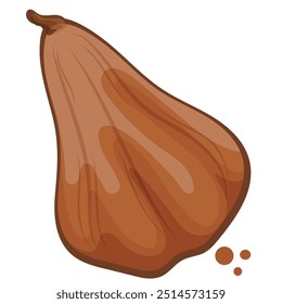 gingerbread template in the shape of an original oblong pumpkin with a tail, for a variety of Halloween designs	