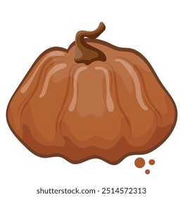 gingerbread template in the shape of an original round pumpkin with a tail, for various Halloween designs