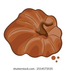 gingerbread template in the shape of an unusual round pumpkin with a tail, for a variety of Halloween designs	