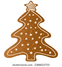 Gingerbread Tree Christmas Cookie Illustration Vector Icon