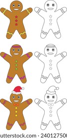 Gingerbread vector artwork finds utility in festive designs, greeting cards, culinary blogs, and holiday-themed marketing materials. Cartoon, game, animation, thsirt, art