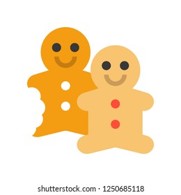 Gingerbread vector, Christmas related flat design icon