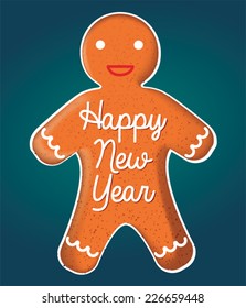 Gingerbread vector. Happy New Year.