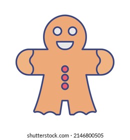 Gingerbread Vector icon which is suitable for commercial work and easily modify or edit it

