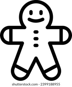 gingerbread vector illustration isolated on a transparent background . stroke vector icons for concept or web graphics.