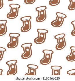 Gingerbread. Vector seamless pattern cookies