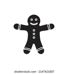 gingerbread vector silhouette for website symbol icon