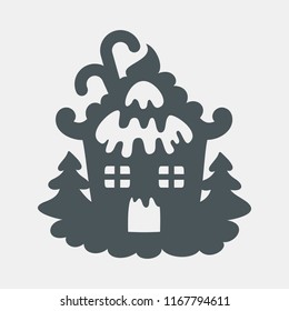 Gingerbread winter house quality vector illustration cut