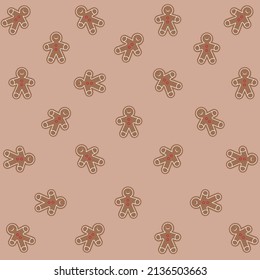 gingerman bread seamless vector seamless pattern winter cozy christmas seamless pattern brown background