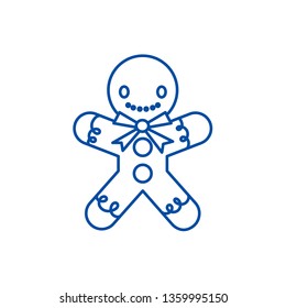 Gingerman  line icon concept. Gingerman  flat  vector symbol, sign, outline illustration.