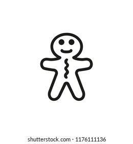 Gingerman line icon. Cookie, character, treat. Dessert concept. Vector illustration can be used for topics like holiday, celebration, bakery