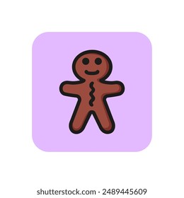 Gingerman line icon. Cookie, character, treat. Dessert concept. Vector illustration can be used for topics like holiday, celebration, bakery